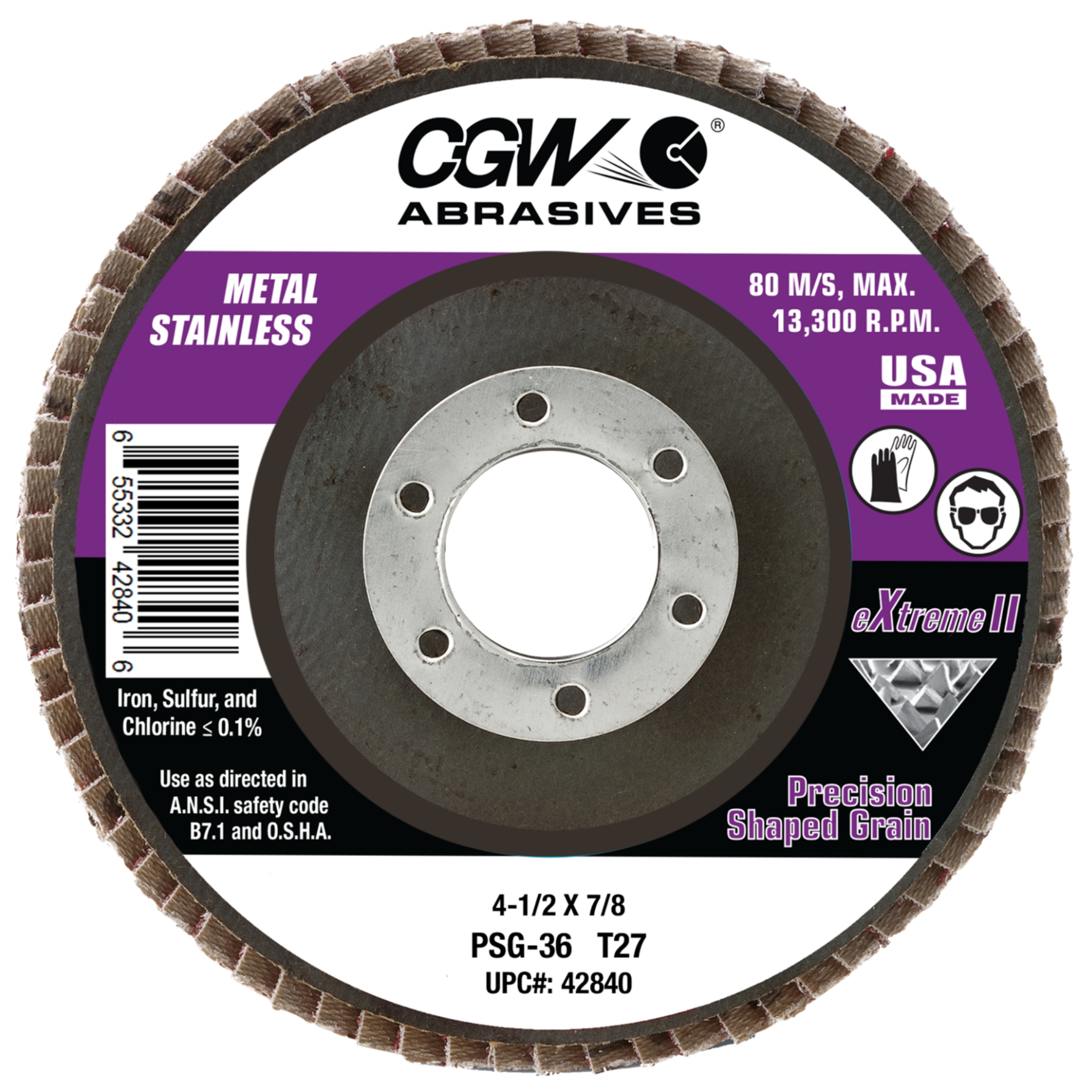 Picture of CGW "Camel" Abrasive 4-1/2 X 7/8 T29 Psg 40 Disc Flap